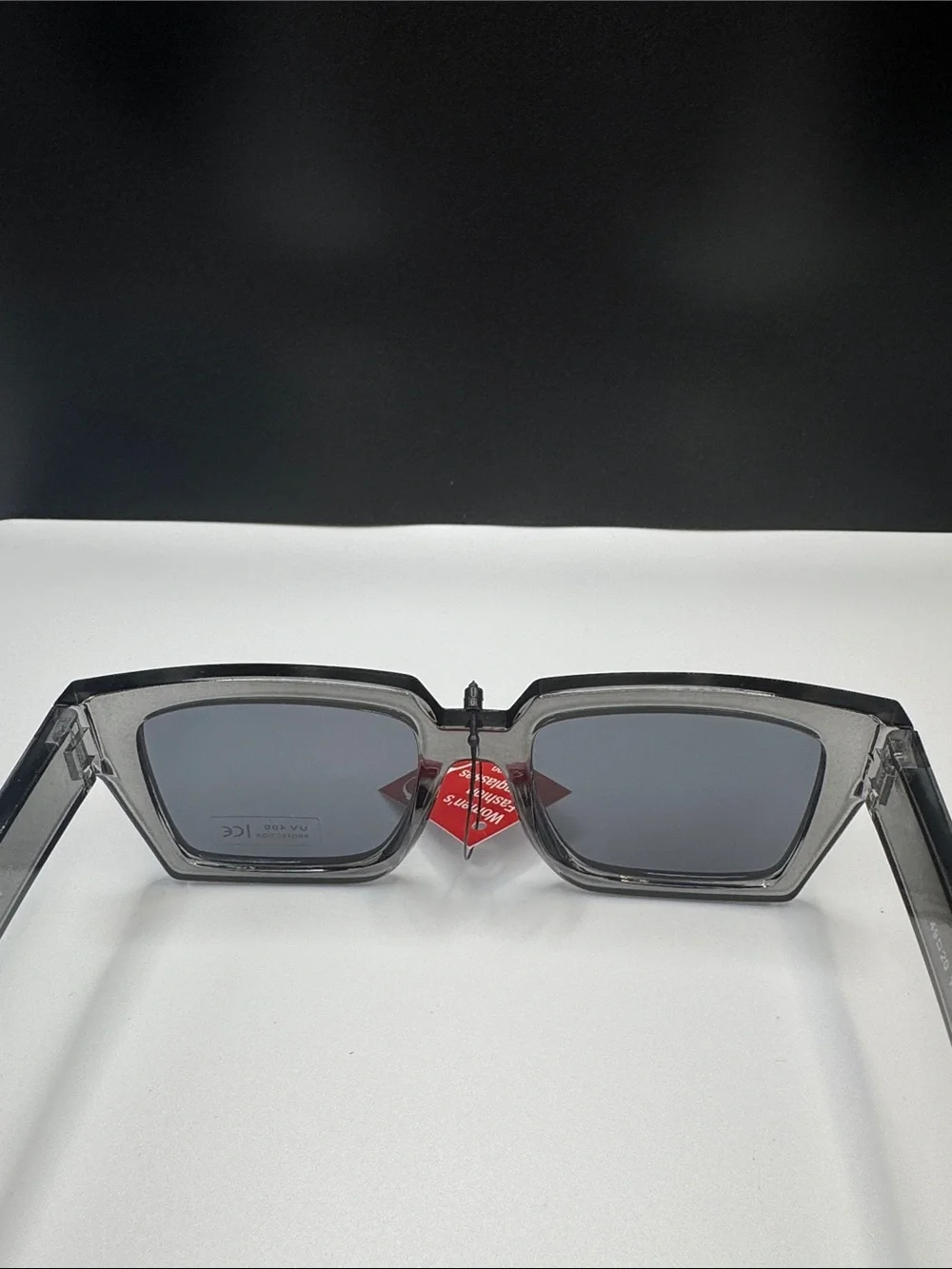 Designer Men's Sunglasses - Transparent Gray Frame with Gray Lenses